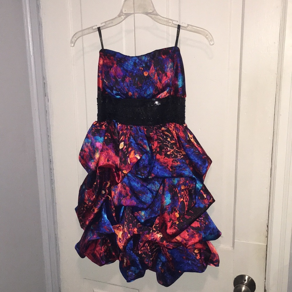 Strapless Multi-colored Bubble Dress